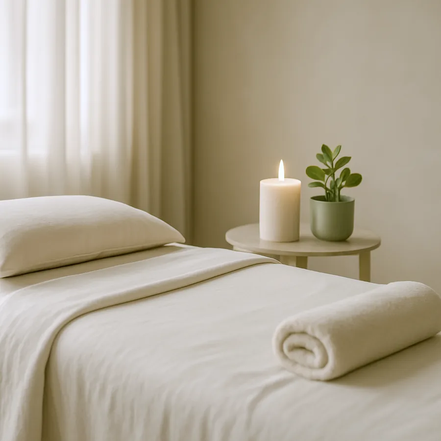 A treatment room at Wax On Wax Off, Sea Point